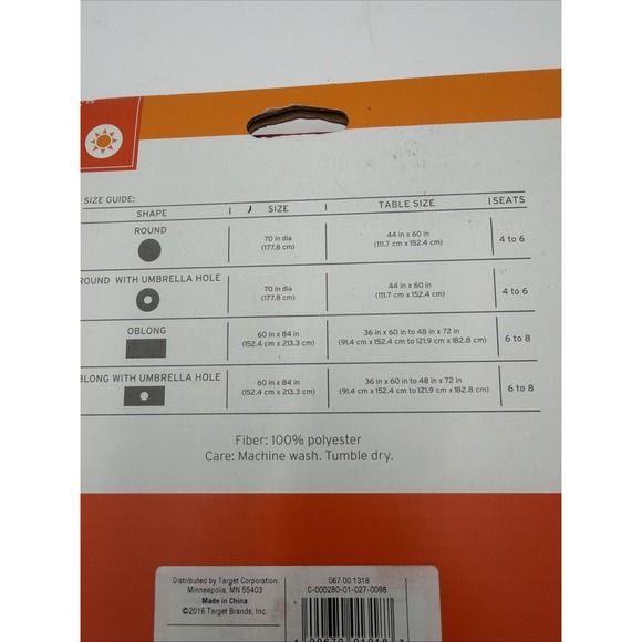 NEW Target Patriotic Square  Design Round 70"Diameter Fabric Tablecloth  July 4 - Picture 6 of 6